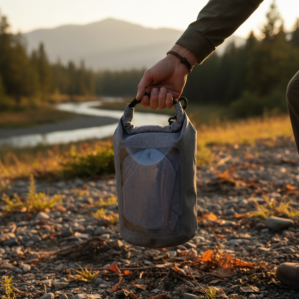Scale shot - hand holding bag