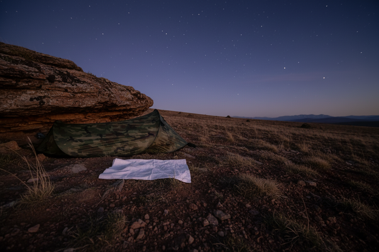 Wild bivvy at dusk