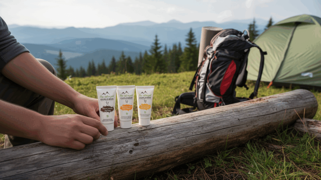 Compact backpacking toiletries kit for longer outdoor trips